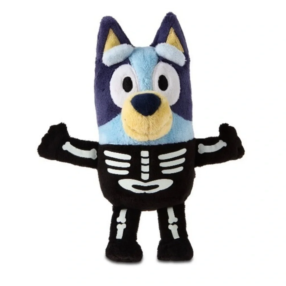 NWT. Bluey Glow-In-The-Dark Skeleton Costume Plush, 7.5